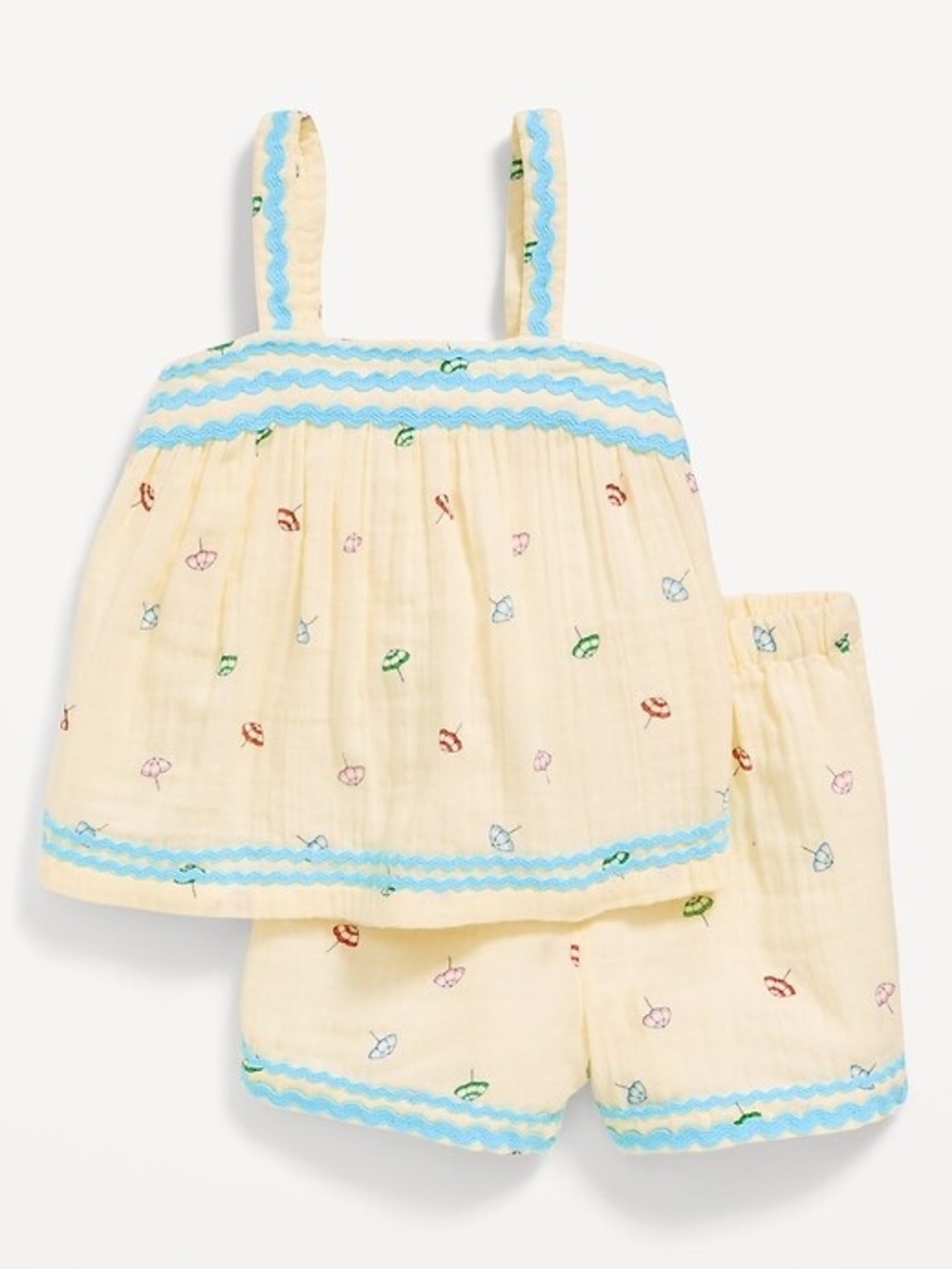 Old Navy Printed Double-Weave Cami Top and Shorts Set size 2T